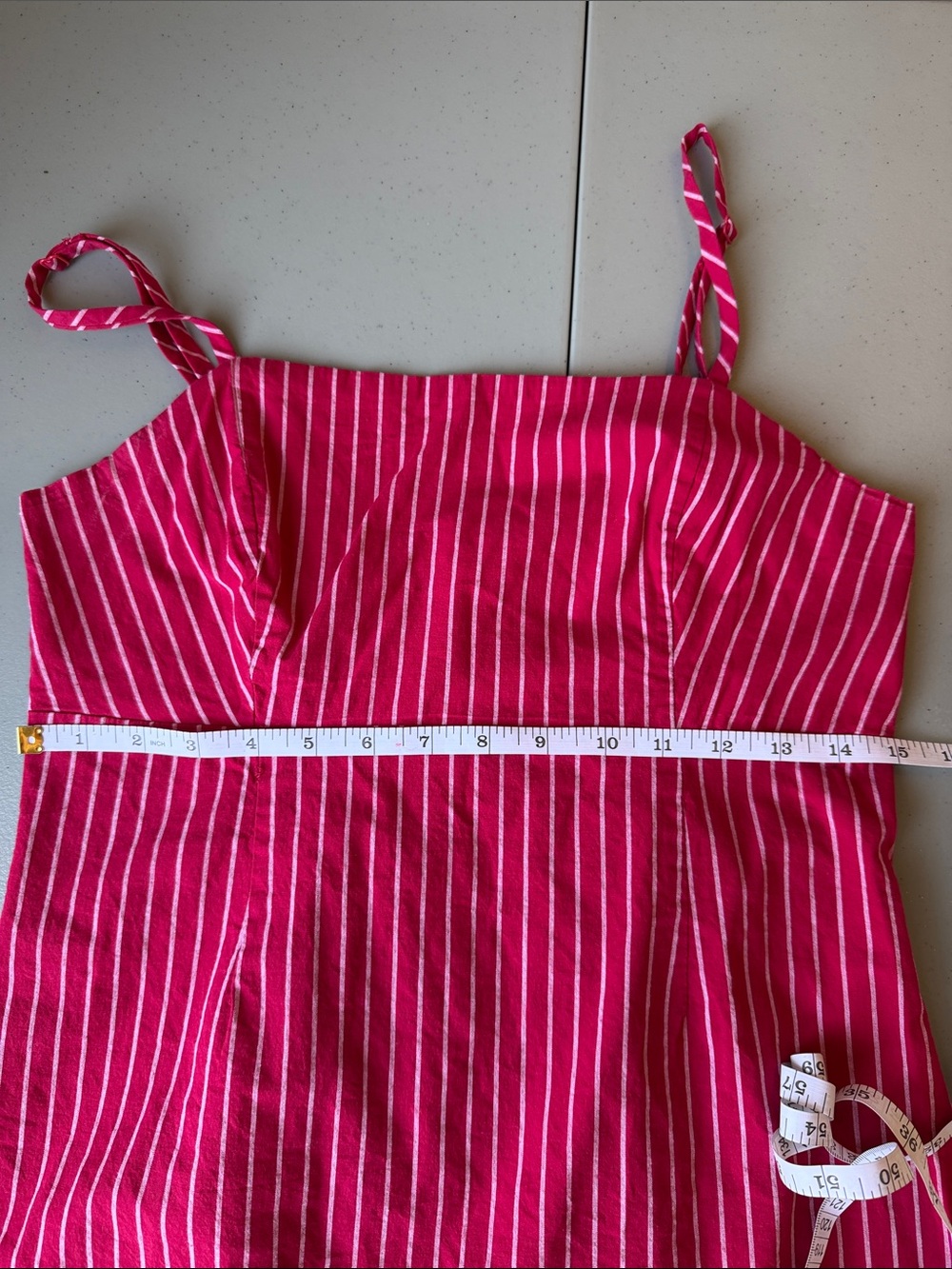 KENDALL & KYLIE Red & White Striped Mini Cotton Dress Juniors Size M - Picture 11 of 12